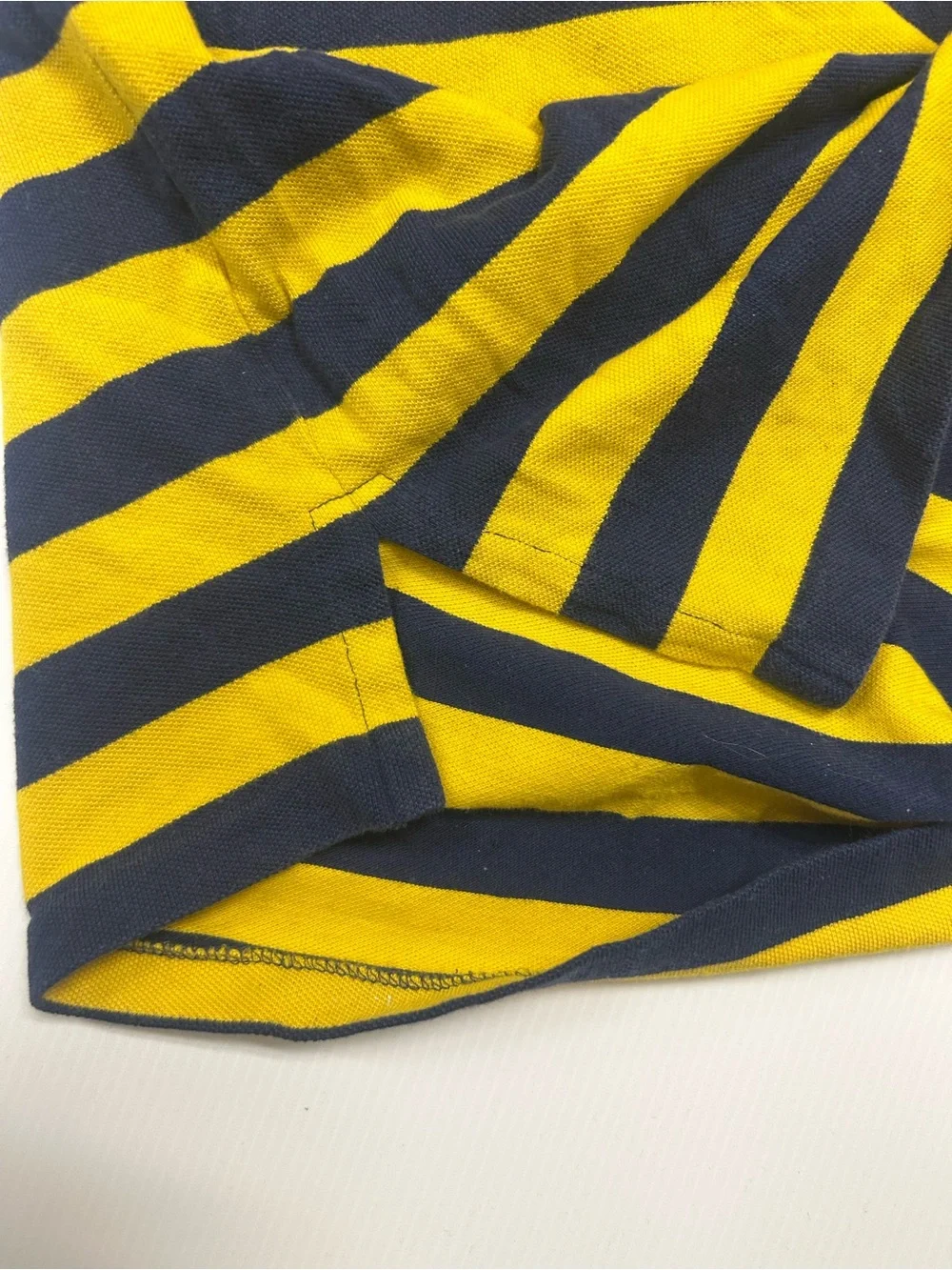 Men’s Ralph Lauren Striped Polo Tipped Collar Short Sleeve Custom Fit Small Size